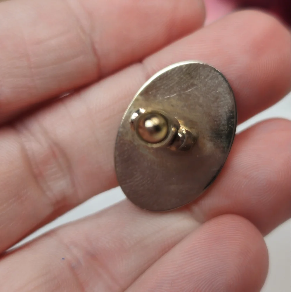 Vintage Gold Plated Oval Etched Crown Cuff Links